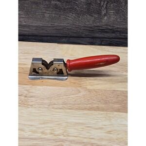 Vintage Eversharp Knife Sharpener The Voos Co Red Wood Handle Made in USA
